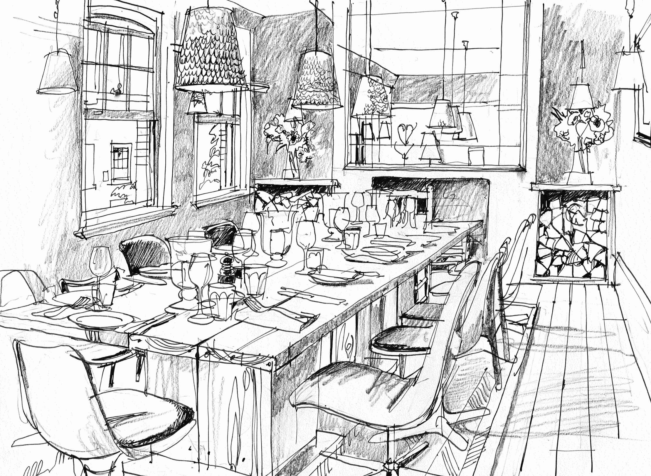 Liam Wales — Interior sketch
