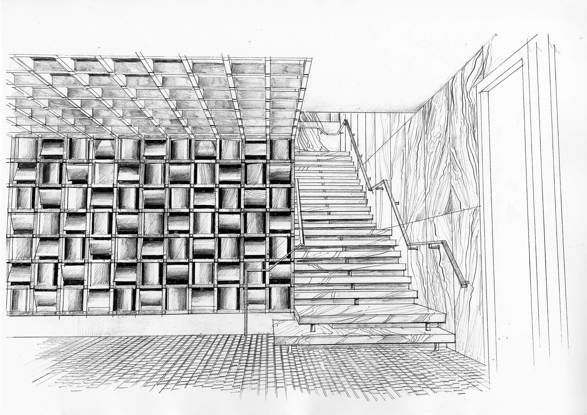 Liam Wales — Hand drawn interior design concept visual